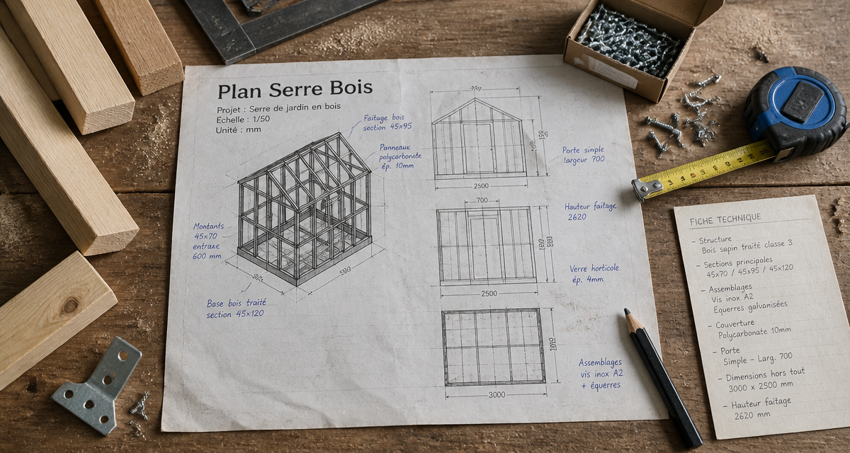 plan serre en bois pdf gratuit sur établi
