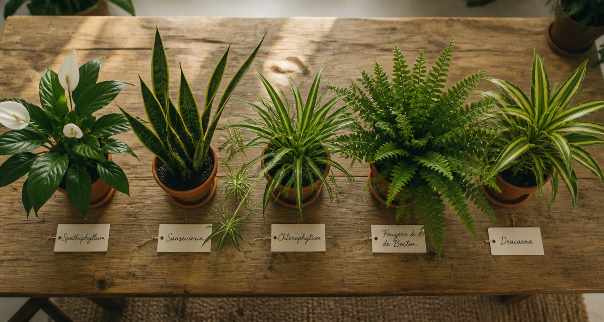 plantes d'interieur depolluante en pots