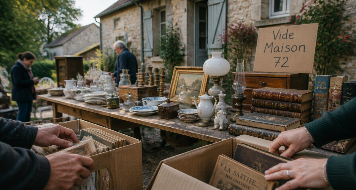 vide maison 72 table objets anciens