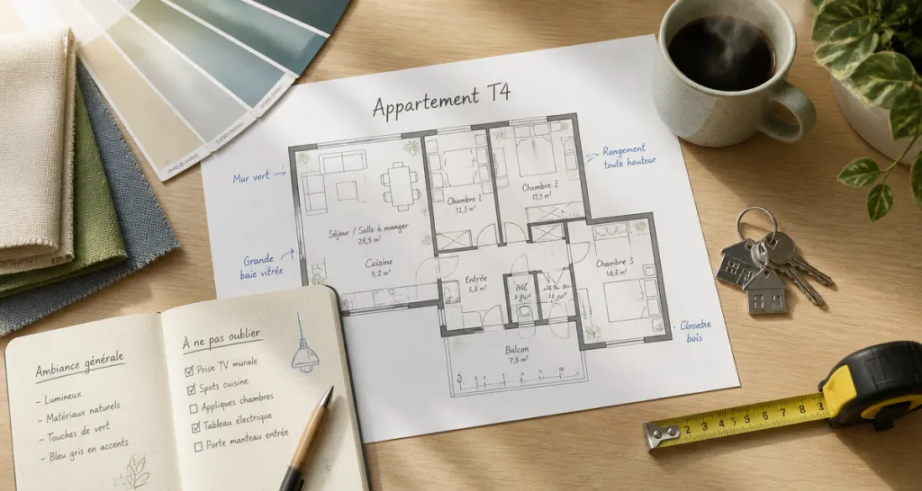 plan appartement t4 sur bureau