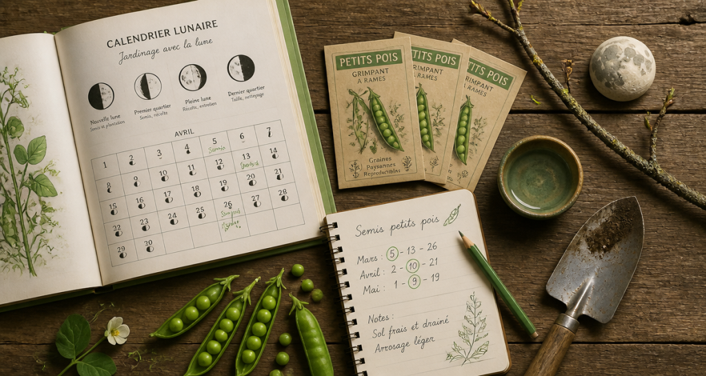 quand semer les petit pois avec la lune image