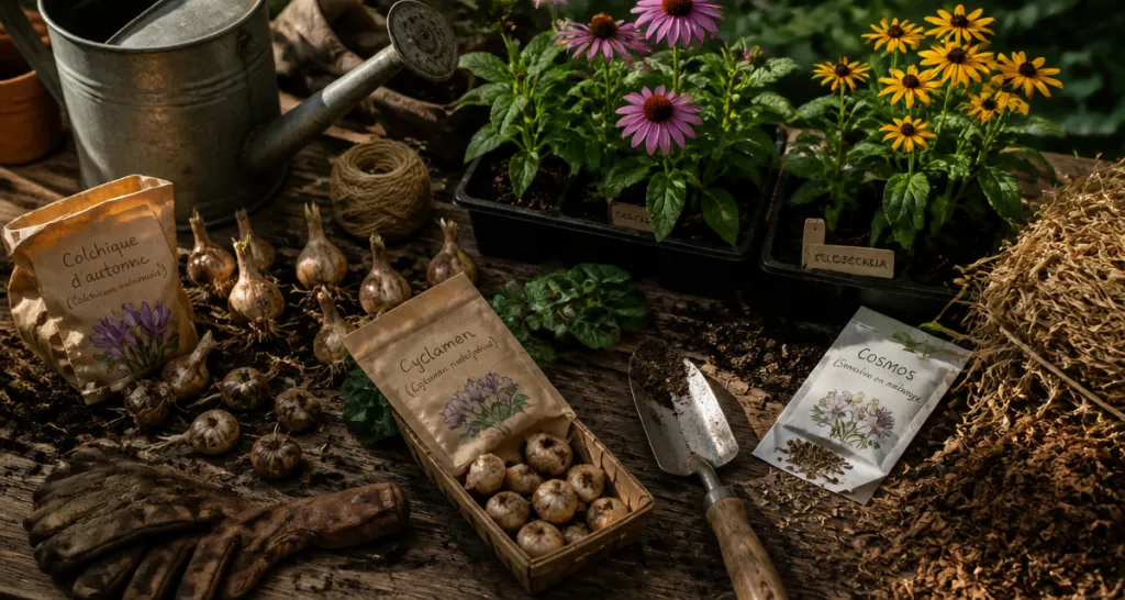 que planter en juillet août fleurs outils bulbes