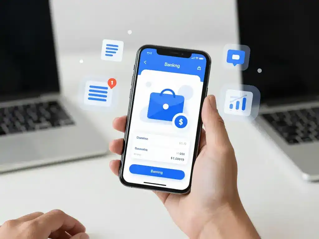 application banque populaire pro interface bancaire sur mobile