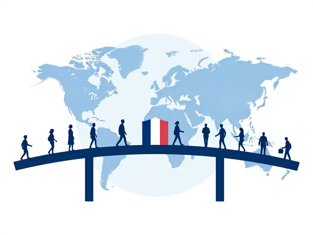 caisse des francais de l'étranger schéma concept pont france monde