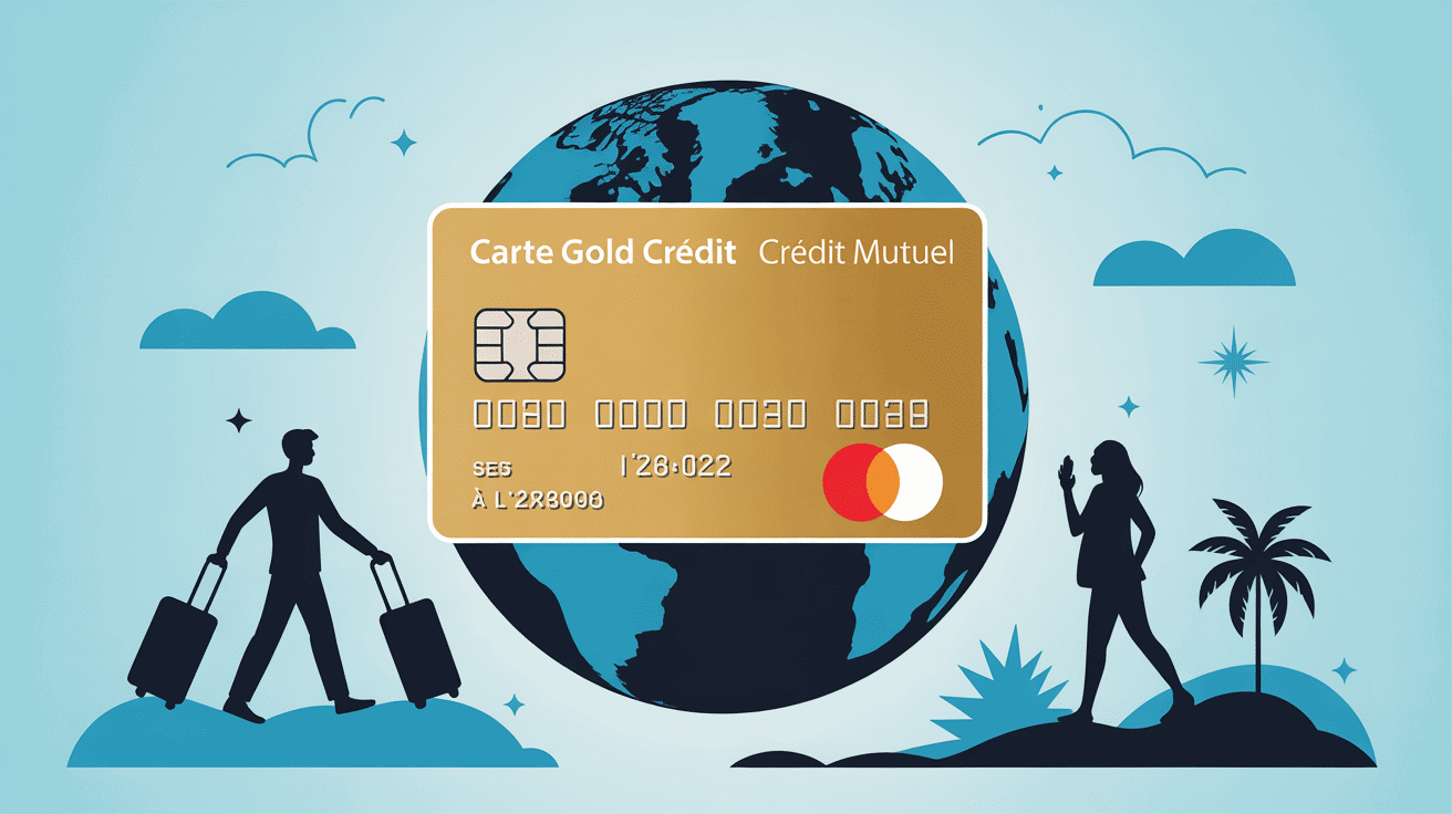 carte gold credit mutuel paiement a l'etranger illustration globe