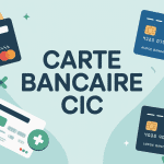 cic prix carte bancaire différentes cartes sur fond épuré