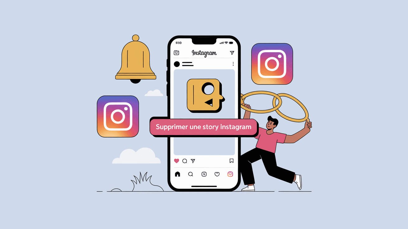 illustration comment supprimer une story instagram sécurisée