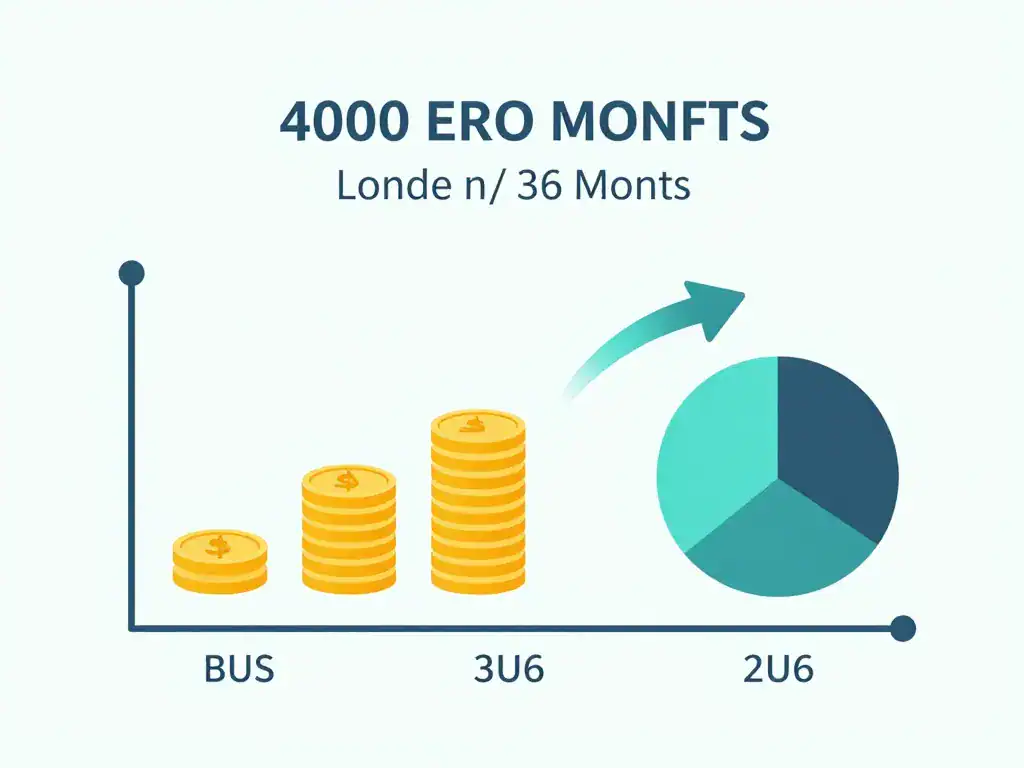 Diagramme concept crédit 4000 euros sur 36 mois