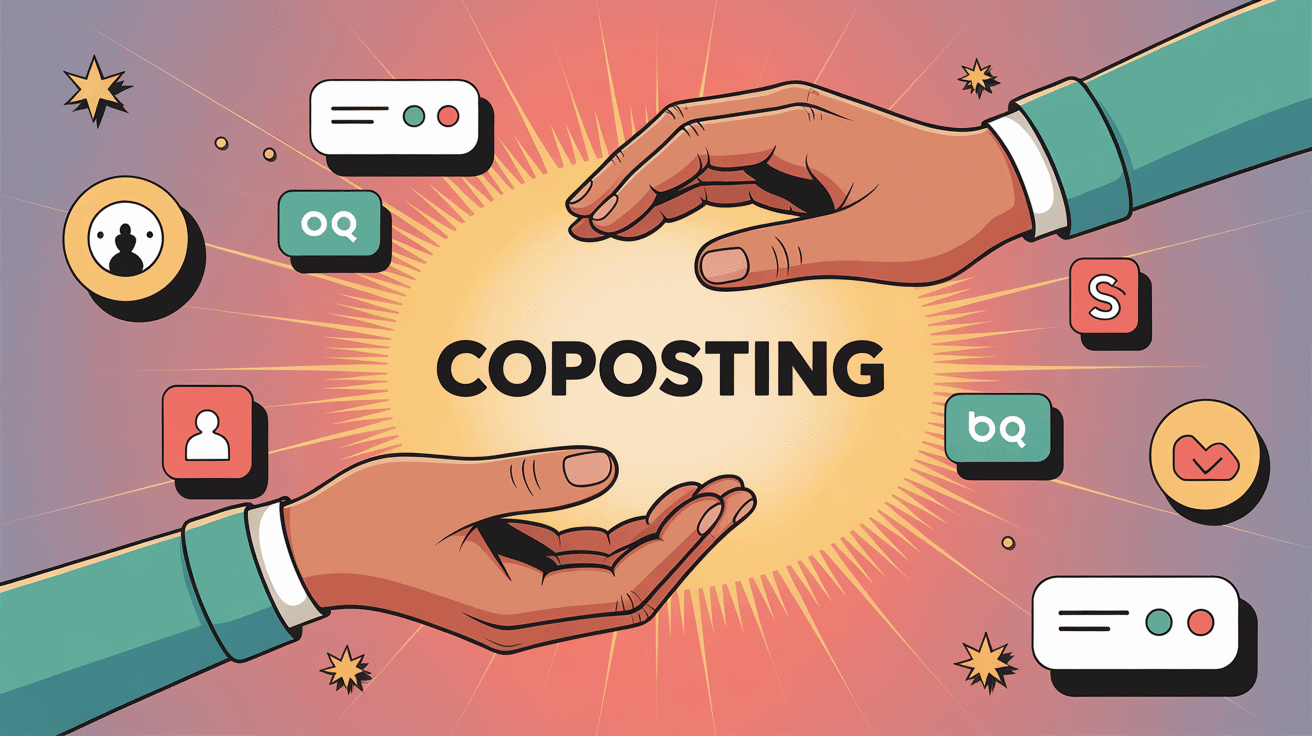 coposting visuel collaboration réseaux sociaux