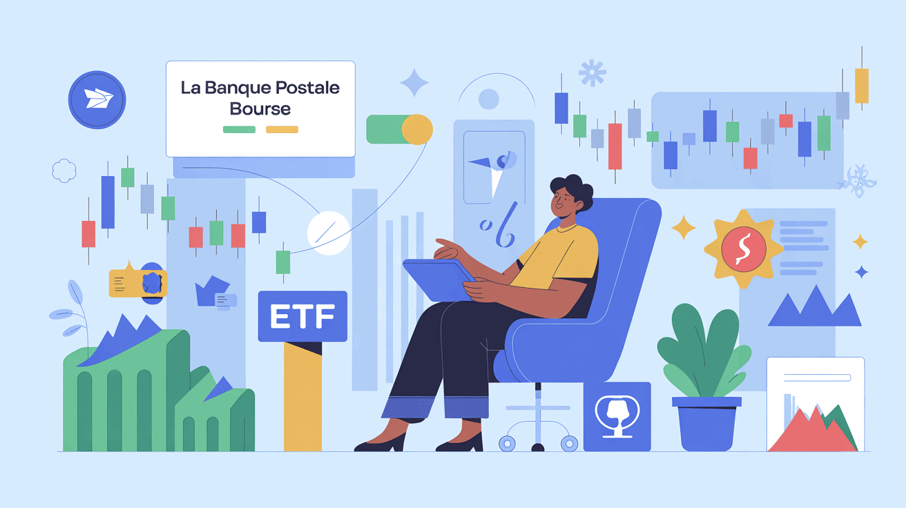 illustration la banque postale bourse univers financier sécurisé