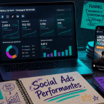 campagne social ads sur ordinateur avec statistiques