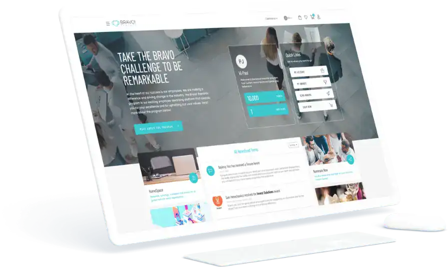 A user-friendly interface for employee recognition and rewards, boosting engagement and motivation through CoreCentive's platform.