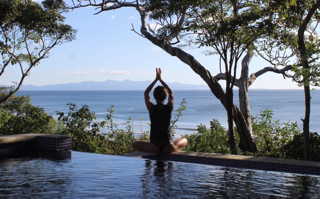 Women practicing yoga