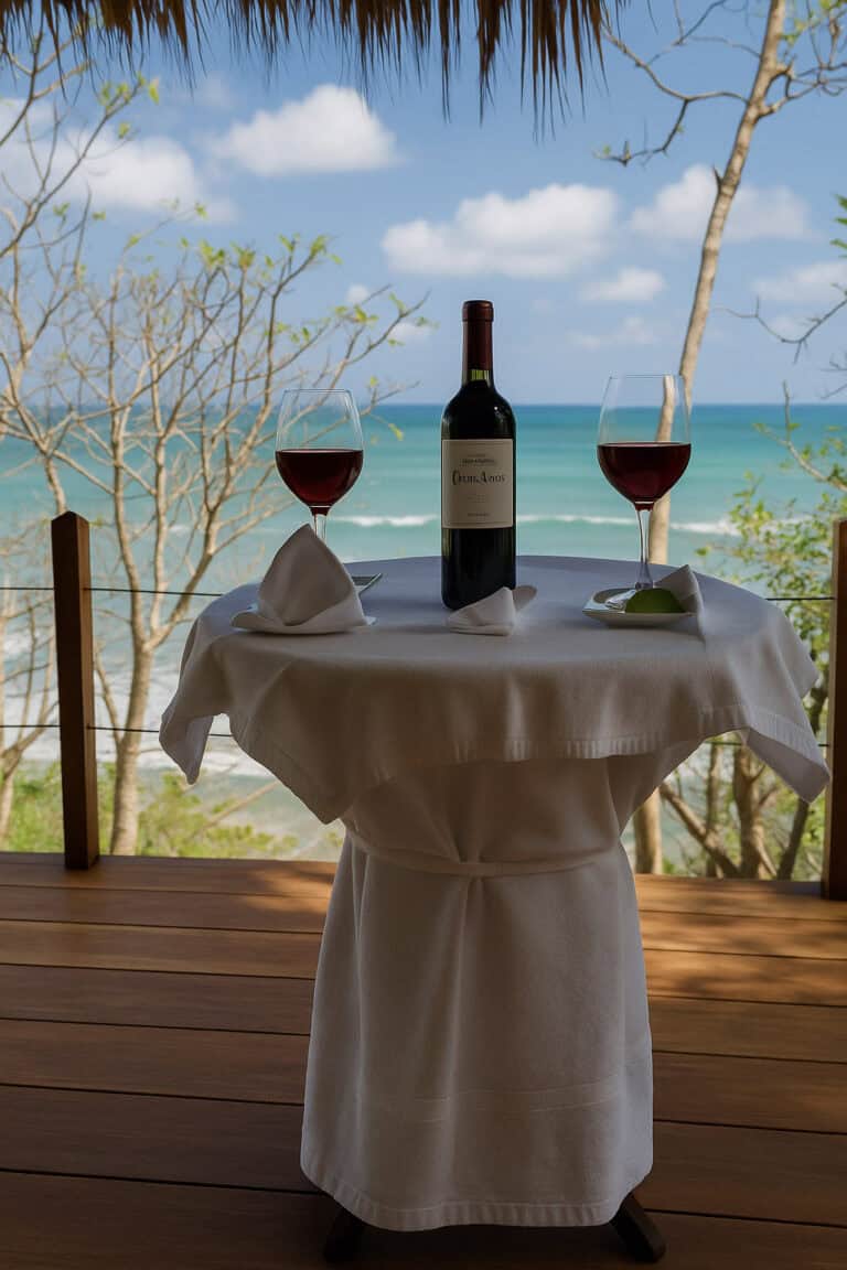 Paraguito Cliffside Cabin Nicaragua Retreat Center - Mesa con Vino