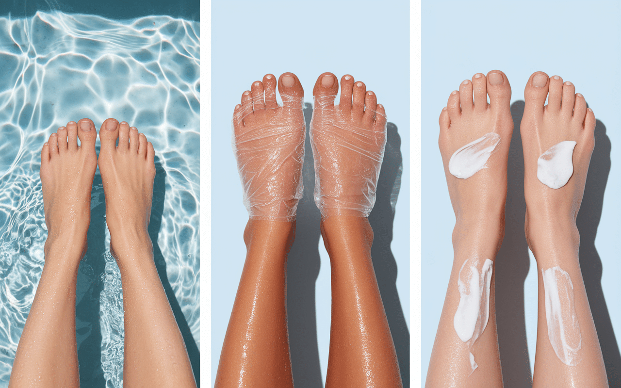 utilisation peeling pied avec masque chaussette et creme