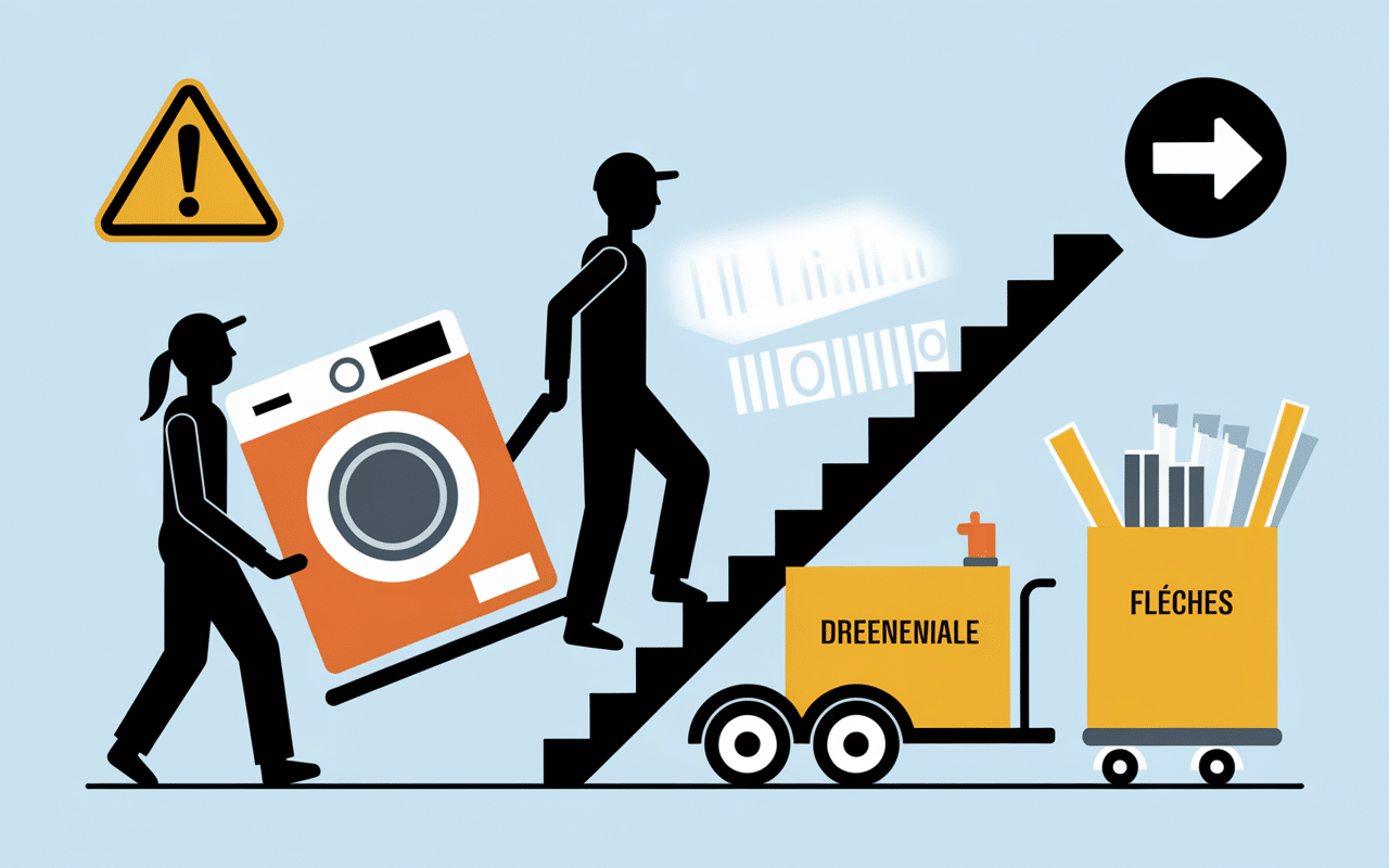 transport machine a laver deux personnes escaliers diable