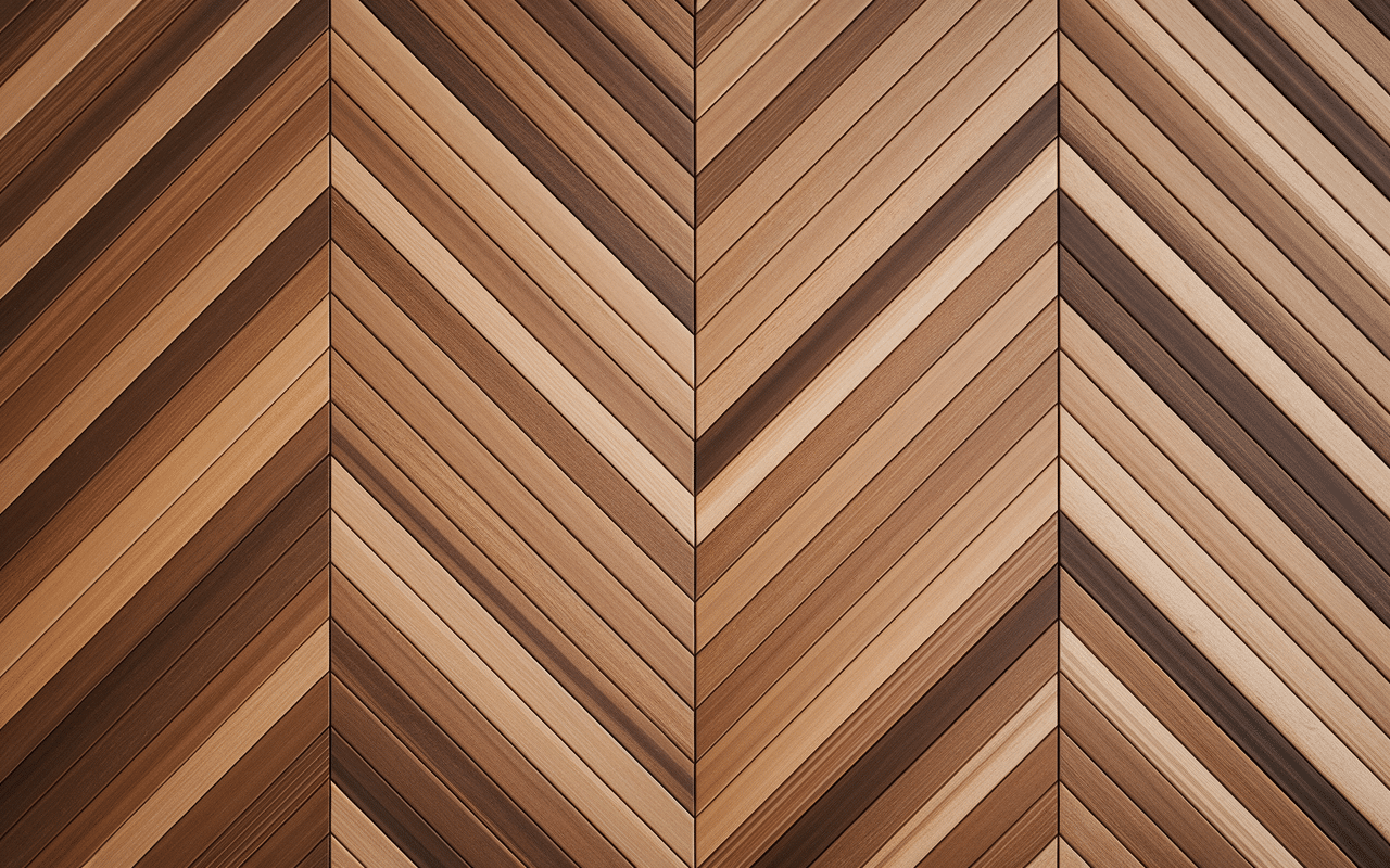 détail du parquet en point de hongrie motif chevron bois chene
