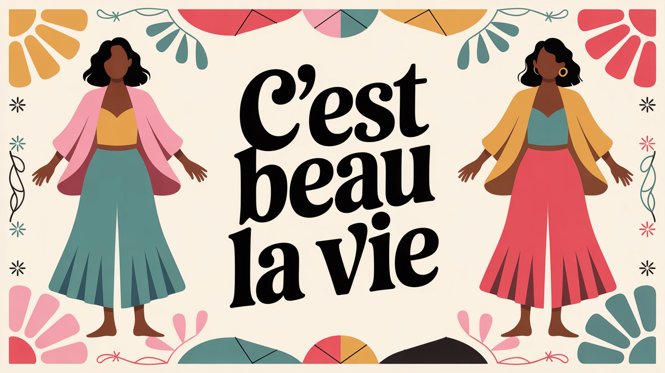 Illustration C'est beau la vie style bohème-chic