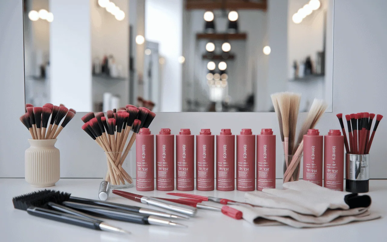 Produits de coloration rouge salon