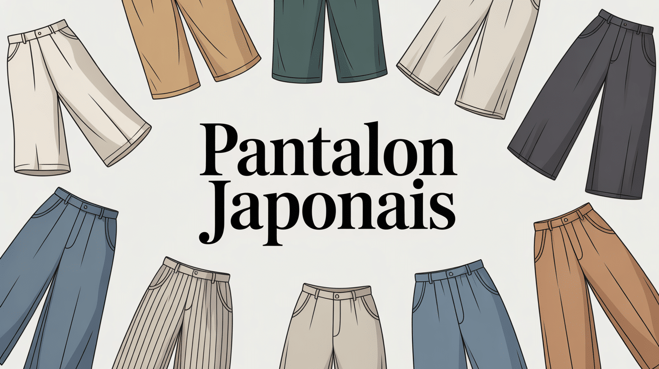 Illustration de pantalons amples japonais