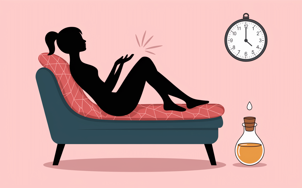 Femme allongée apaisée, solutions pour maux de tête après coloration