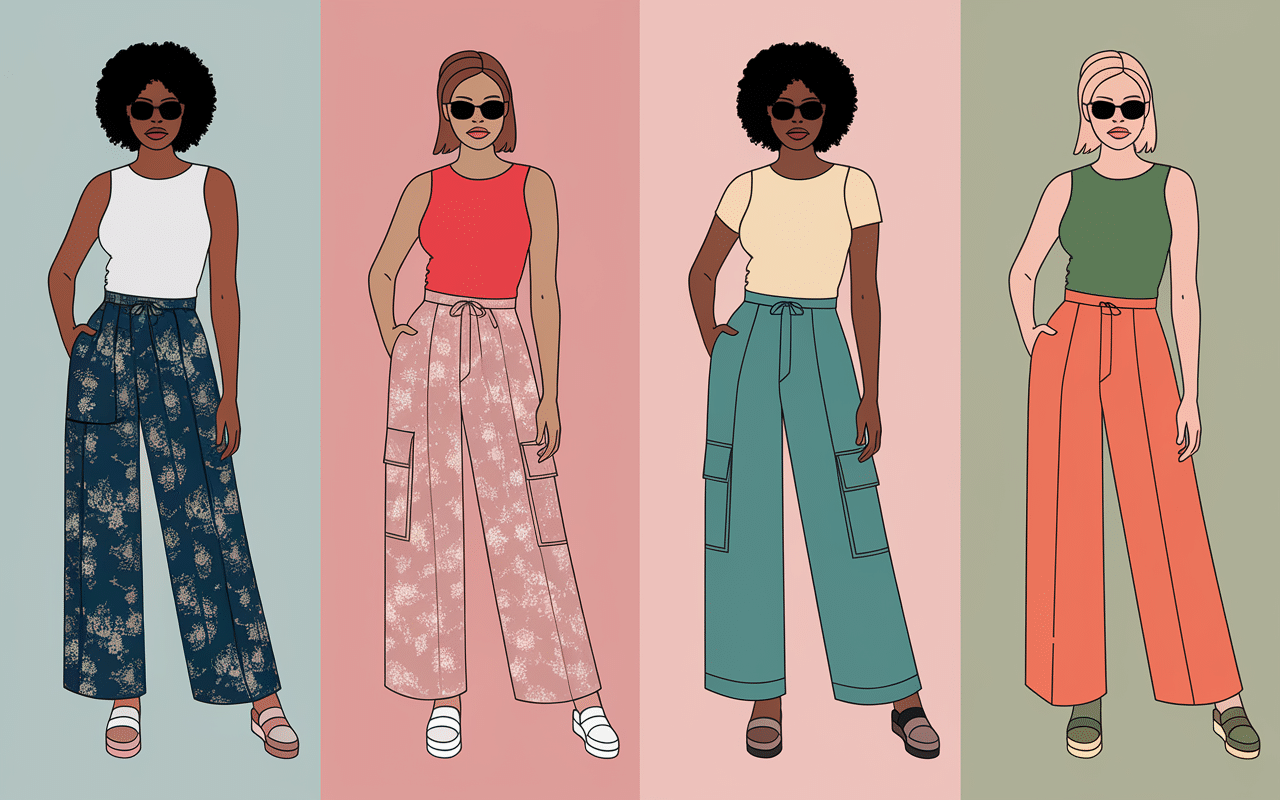 Différents types de pantalons amples japonais