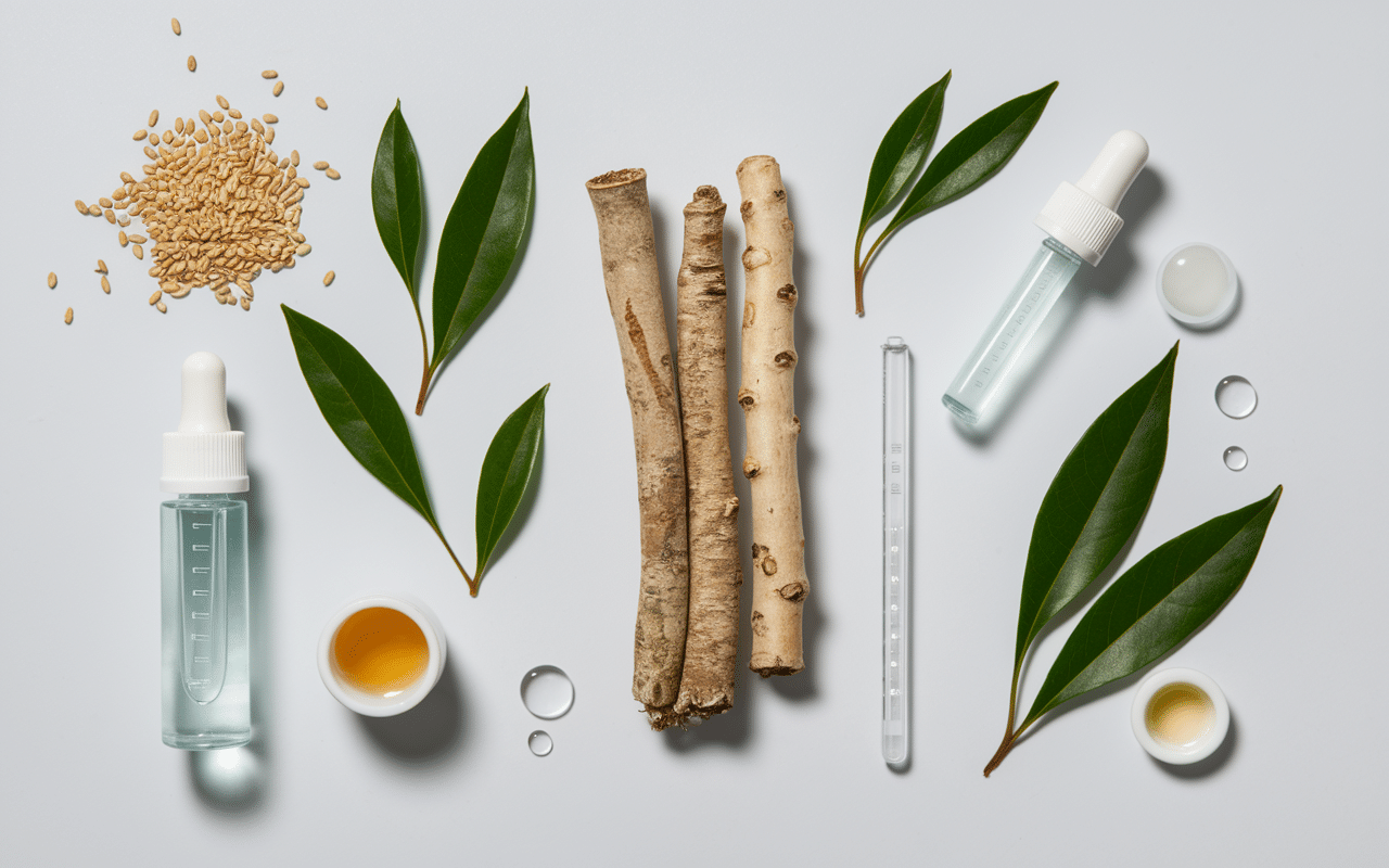 Ingrédients naturels asiatiques et laboratoire