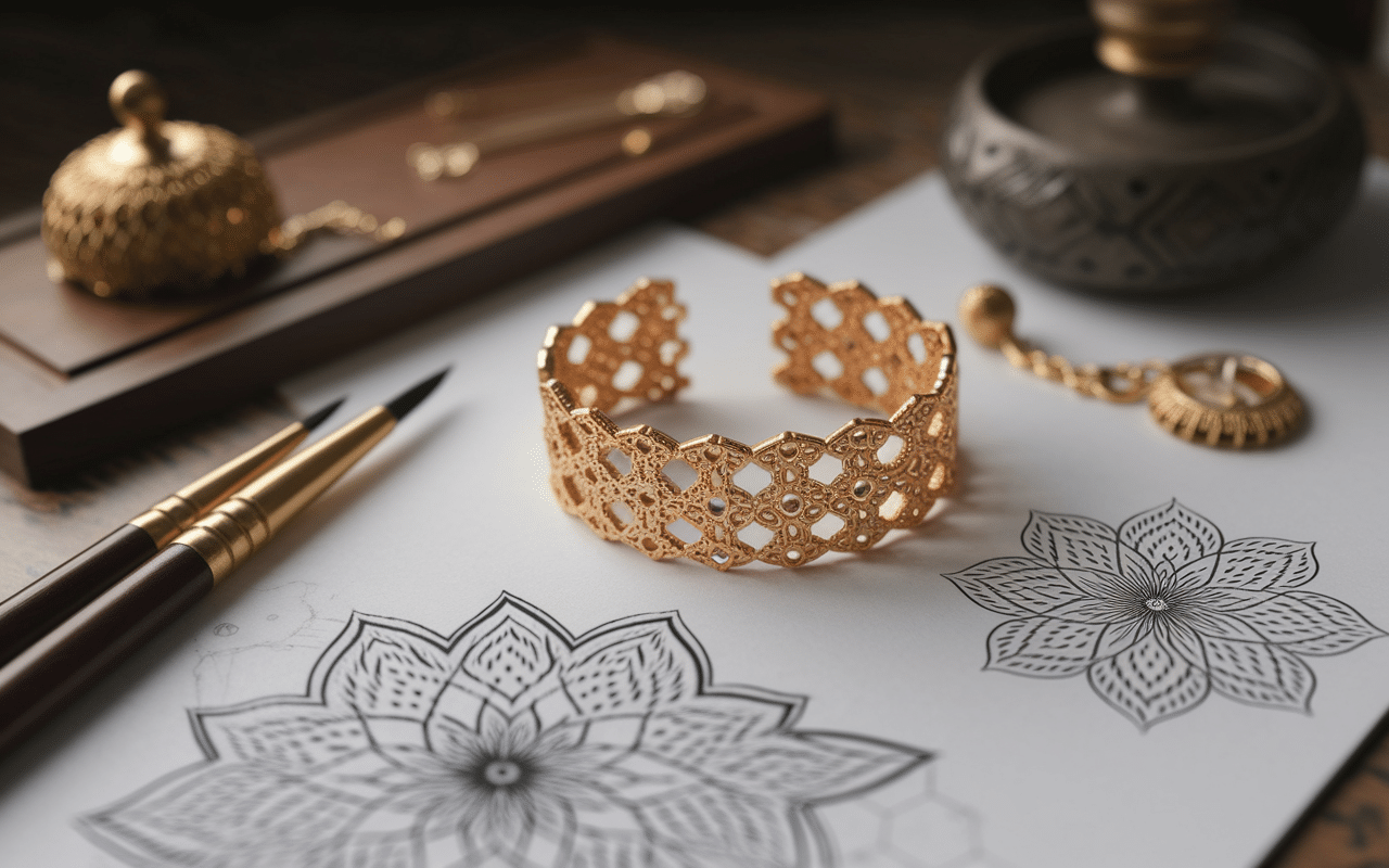 bracelet arabe fabrication artisanale or argent