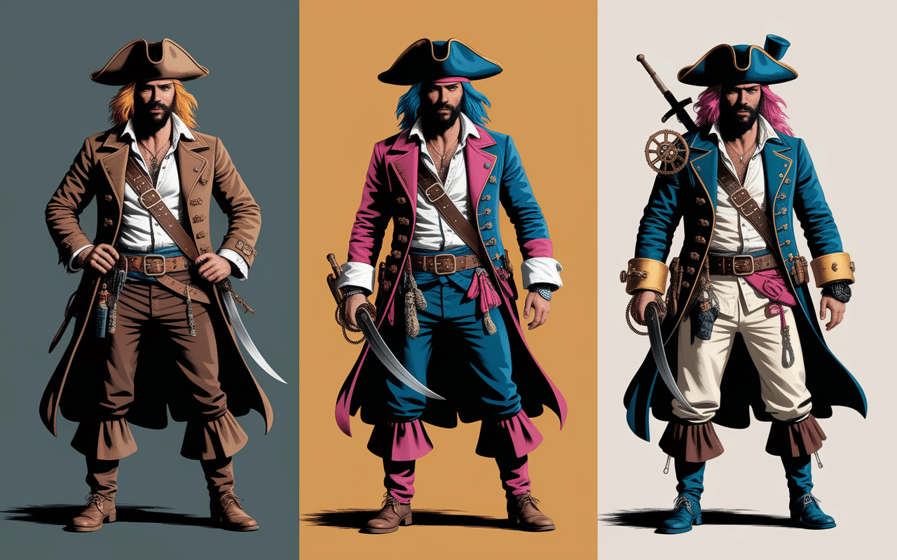 deguisement pirates homme silhouettes classique moderne steampunk