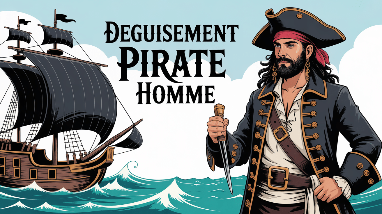 deguisement pirates homme costume avec chapeau tricorne