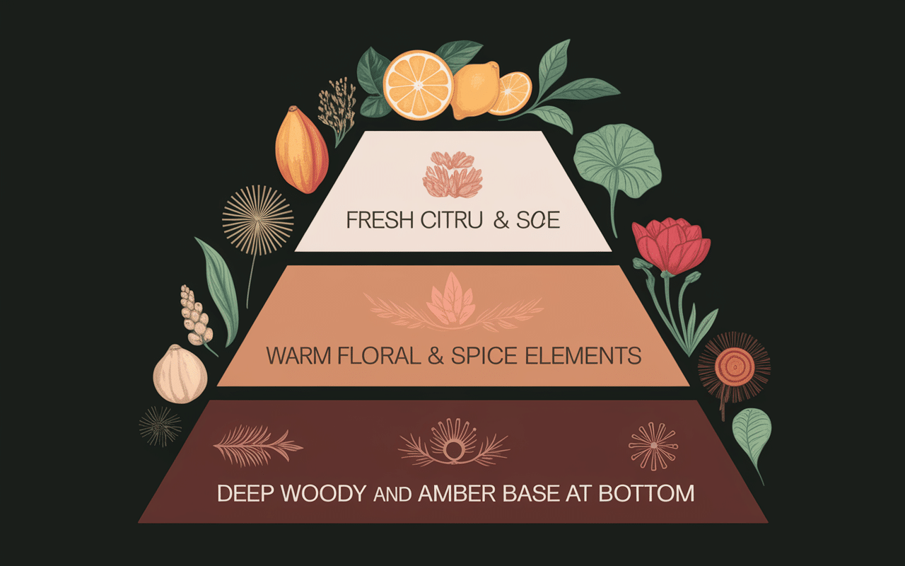 Parfum Black Black pyramid notes composition