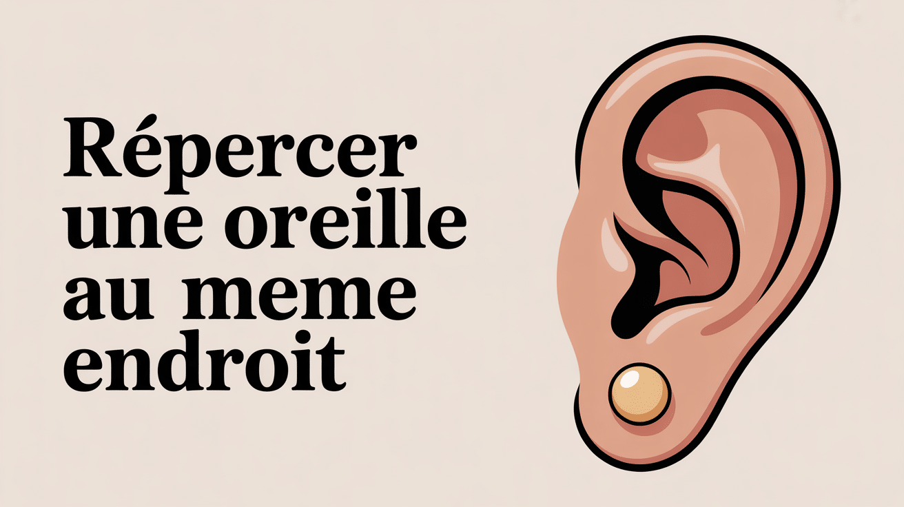 Repercer une oreille au même endroit visuel boucle d'oreille