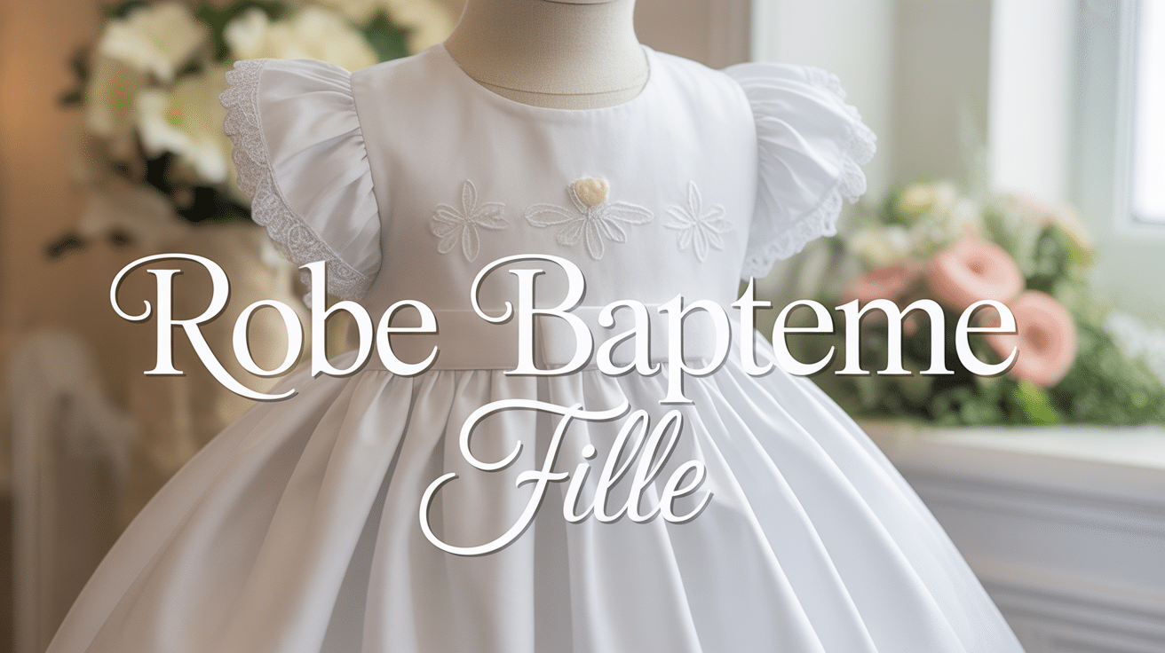 robe bapteme fille blanche dentelle elegante