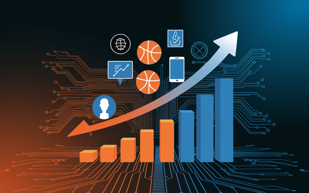 startup basket croissance numérique illustration