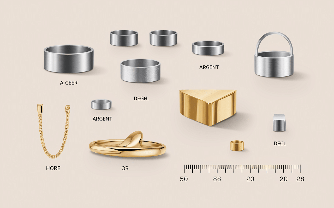 guide visuel bague tete de mort matériaux et taille