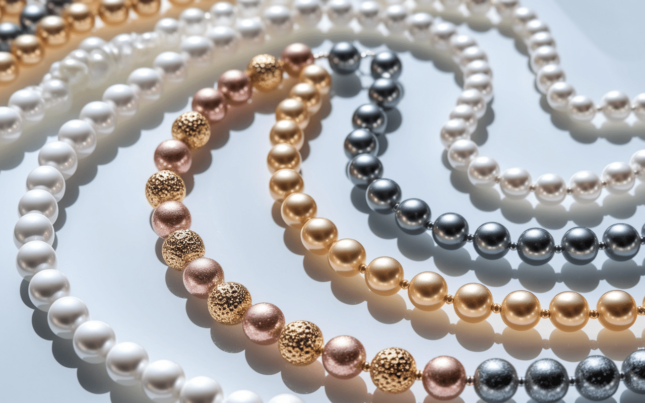 Différents colliers perle ras de cou tailles et couleurs