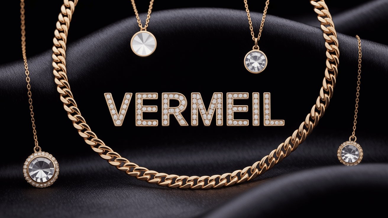 Bijoux en vermeil bagues colliers bracelets sur velours noir