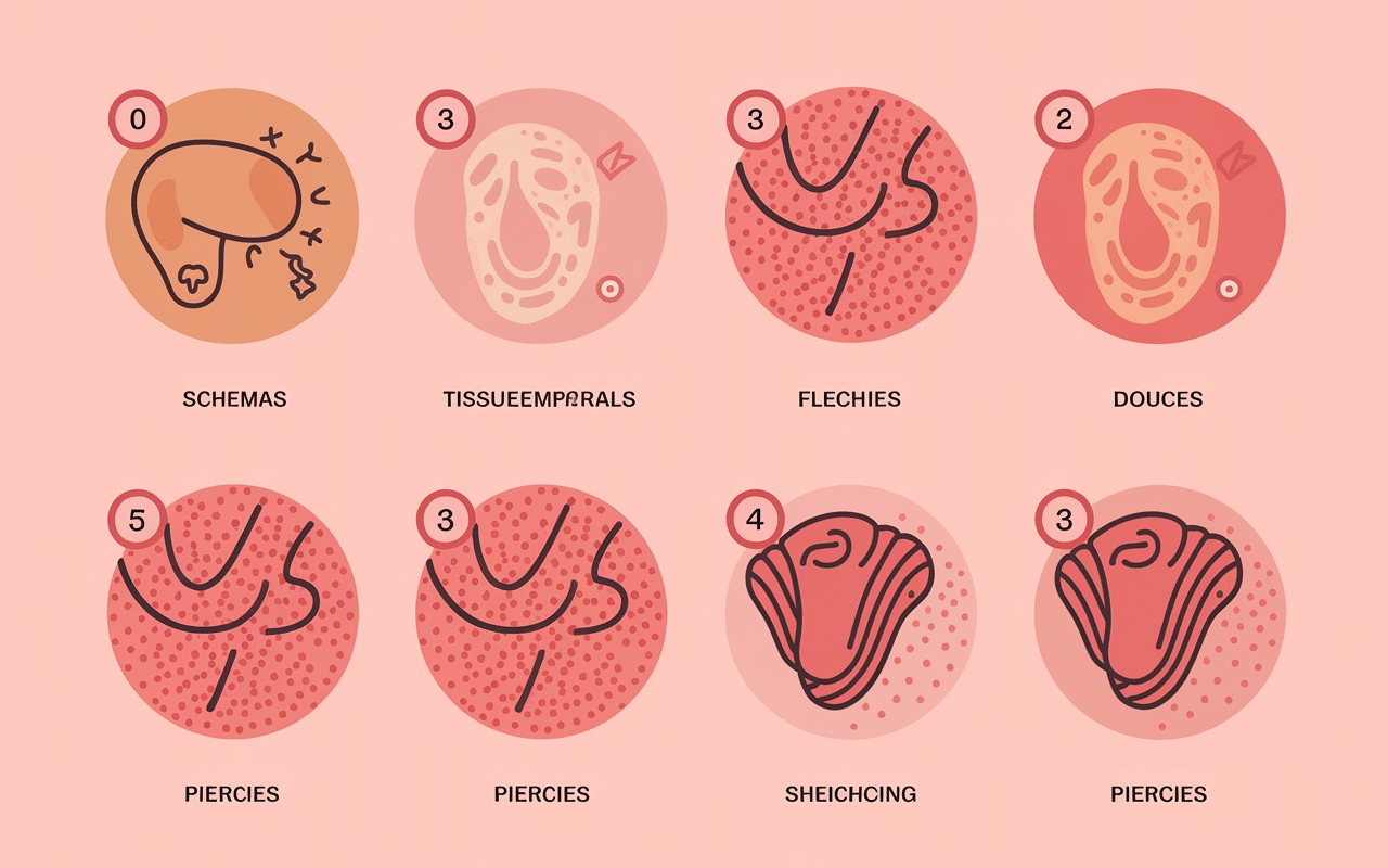 Schema medical cicatrisation piercing bas levre