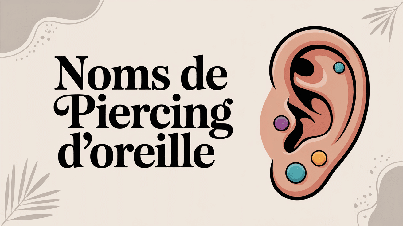 image stylisée nom.piercing oreille avec points de piercing