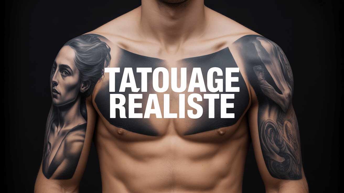Tatouage réaliste noir et blanc sur bras