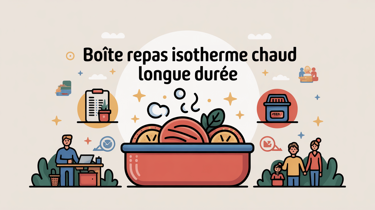 illustration boîte repas isotherme chaud longue durée moderne