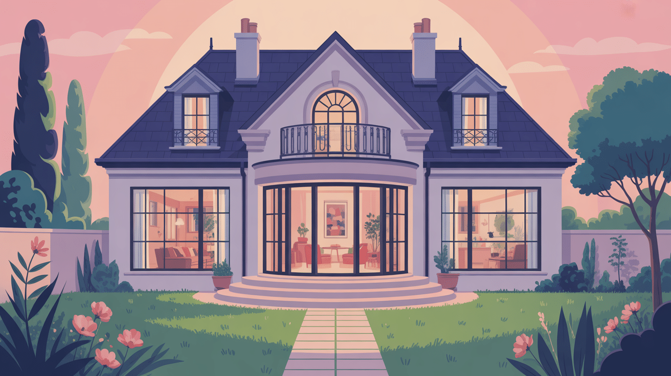 Installation bow windows sur façade maison moderne