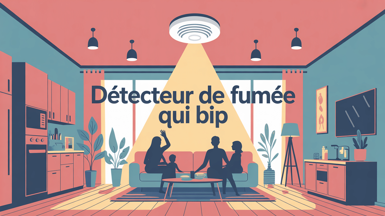 illustration détecteur de fumée qui bip sécurité domicile