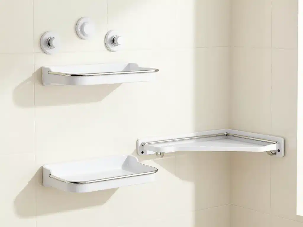 types etagere douche sans percage ventouse adhesion pression