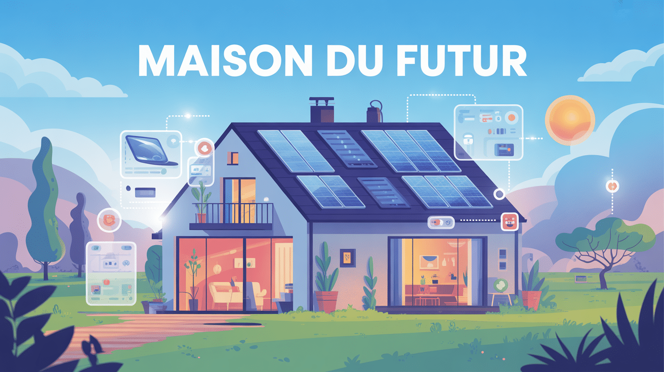 maison du futur illustration lumineuse maison connectée
