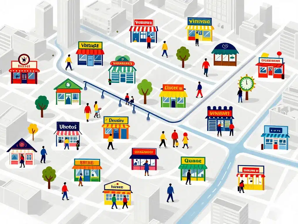 Friperie Lille carte quartiers vintage