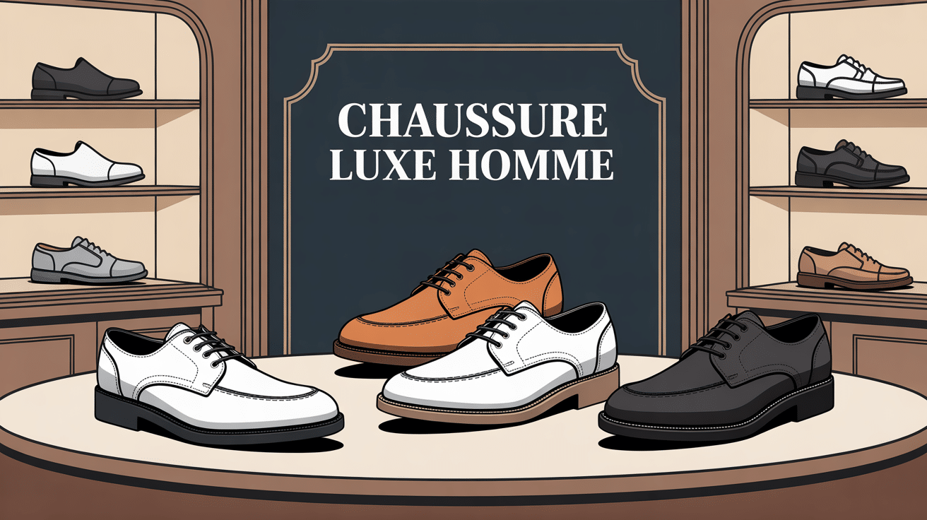 illustration chaussure luxe homme sur piédestal