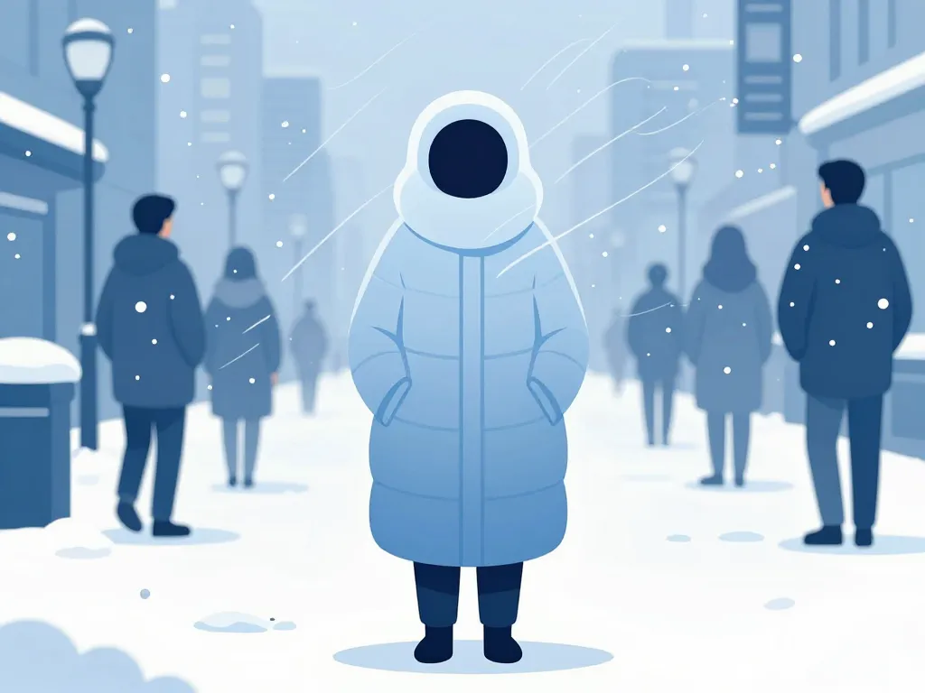 Protection doudoune longue contre le froid urbain