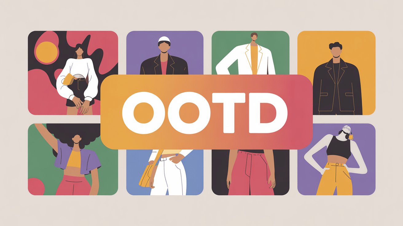 Illustration OOTD partage looks mode Instagram TikTok