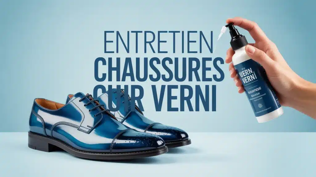 Chaussures cuir verni brillantes avec soin appliqué